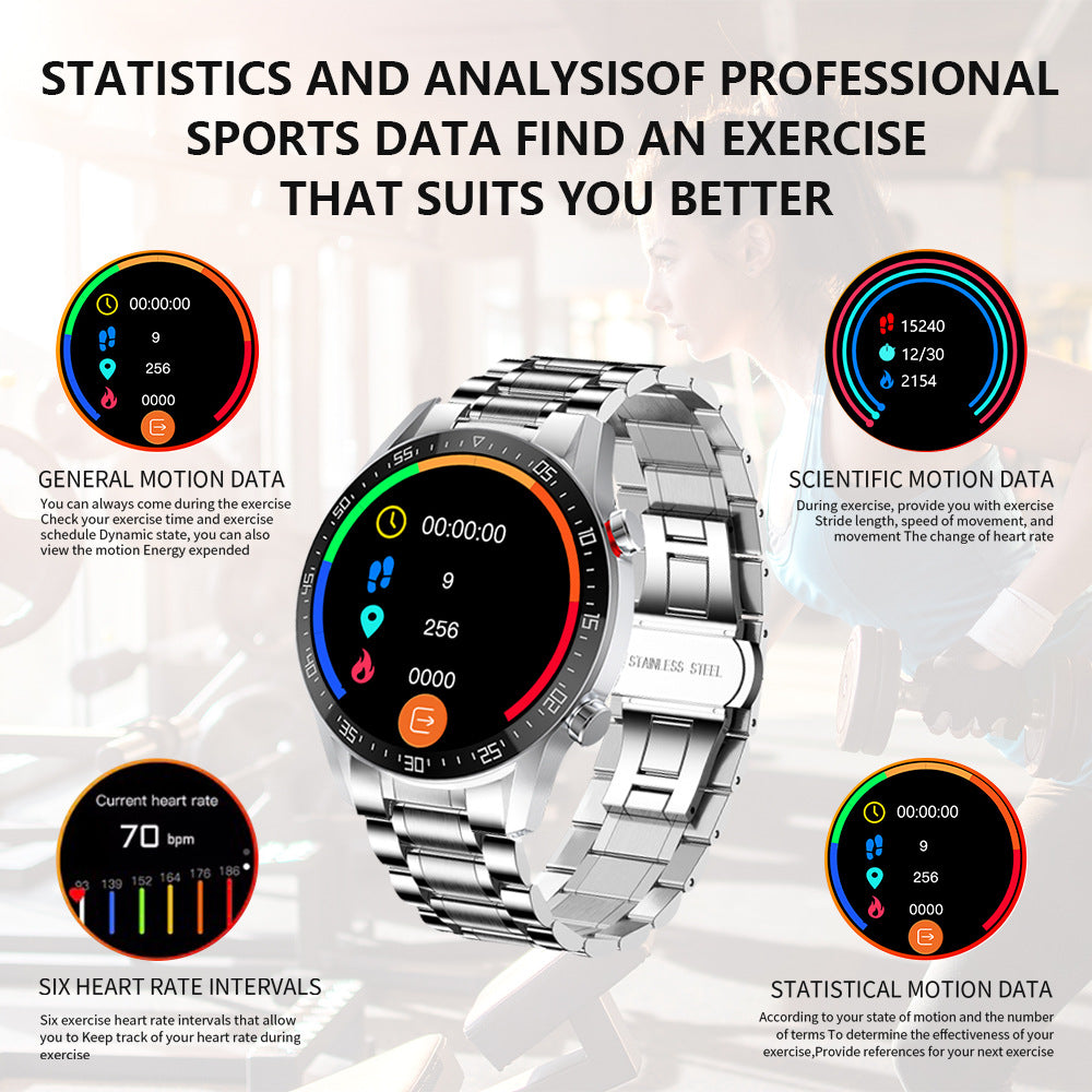 Smartwatch with Steel Band and Bluetooth Calling