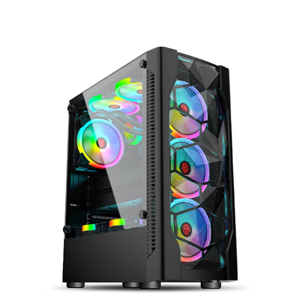 Desktop PC Case – Compatible with Large &amp; Medium Motherboards, Under-Mount Power Supply